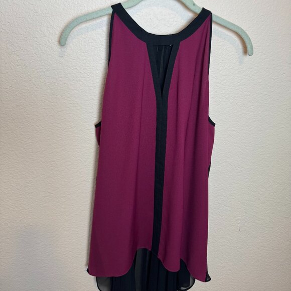 Kenneth Cole Pleated Halter Top/Tunic Size Medium - Fuchsia and Black - Picture 1 of 6